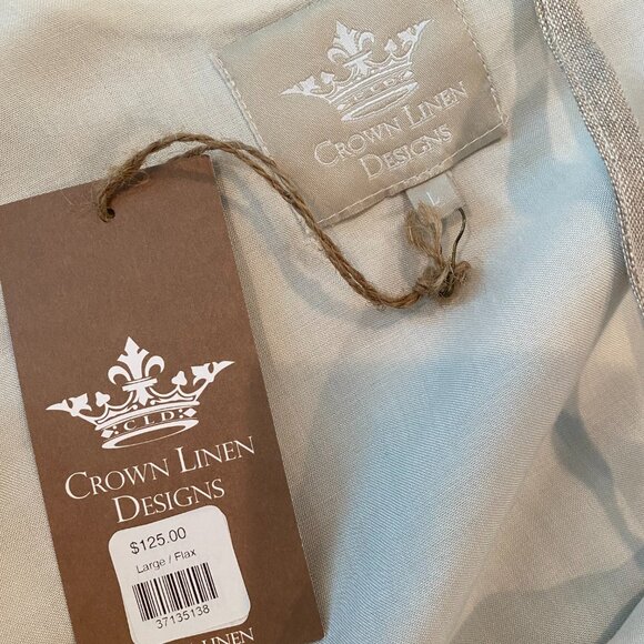 NWT Crown Linen  Spaghetti Strap Midii linen dress size Large - Picture 3 of 5